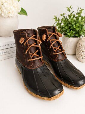Sperry Saltwater Waterproof Duck Boots Leather Women's 7.5 NWOT